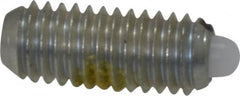 Vlier - 10-32, 0.468" Thread Length, 0.065" Plunger Projection, Steel Threaded Spring Plunger - 0.093" Max Plunger Diam, 0.468" Plunger Length, 0.75 Lb Init End Force, 2.5 Lb Final End Force - Exact Tooling