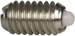 Vlier - 5/16-18, 9/16" Thread Length, 1/12" Plunger Projection, Steel Threaded Spring Plunger - 0.135" Max Plunger Diam, 0.562" Plunger Length, 1.25 Lb Init End Force, 4 Lb Final End Force - Exact Tooling