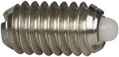 Vlier - 5/16-18, 9/16" Thread Length, 1/12" Plunger Projection, Steel Threaded Spring Plunger - 0.135" Max Plunger Diam, 0.562" Plunger Length, 1.25 Lb Init End Force, 4 Lb Final End Force - Exact Tooling