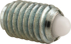 Vlier - 1/2-13, 3/4" Thread Length, 0.151" Plunger Projection, Steel Threaded Spring Plunger - 1/4" Max Plunger Diam, 0.75" Plunger Length, 5 Lb Init End Force, 28 Lb Final End Force - Exact Tooling