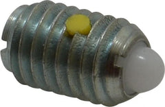 Vlier - 1/2-13, 3/4" Thread Length, 0.151" Plunger Projection, Steel Threaded Spring Plunger - 1/4" Max Plunger Diam, 0.75" Plunger Length, 1.75 Lb Init End Force, 5.5 Lb Final End Force - Exact Tooling