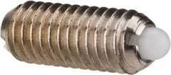 Vlier - 10-32, 0.468" Thread Length, 0.065" Plunger Projection, Stainless Steel Threaded Spring Plunger - 0.093" Max Plunger Diam, 0.468" Plunger Length, 1.75 Lb Init End Force, 6.25 Lb Final End Force - Exact Tooling
