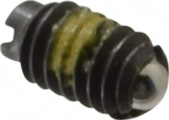 Vlier - 4-48, 0.062" Ball Diam, 0.187" Body Length, 0.02" Max Ball Reach, Threaded Ball Plunger - Steel Body, Steel Ball, 0.13 Lb Initial End Force, 0.5 Lb Final End Force, Locking Element - Exact Tooling