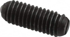 Vlier - 10-32, 0.094" Ball Diam, 0.513" Body Length, 0.025" Max Ball Reach, Threaded Ball Plunger - Steel Body, Steel Ball, 1.5 Lb Initial End Force, 3 Lb Final End Force, Locking Element - Exact Tooling