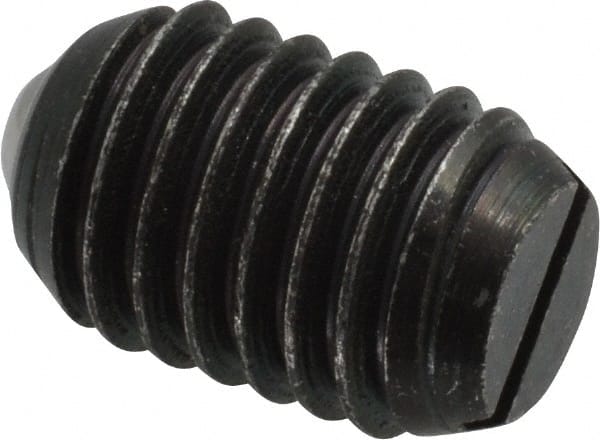 Vlier - 1/2-13, 0.281" Ball Diam, 0.75" Body Length, 0.072" Max Ball Reach, Threaded Ball Plunger - Steel Body, Steel Ball, 6 Lb Initial End Force, 12 Lb Final End Force, Locking Element - Exact Tooling