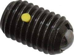 Vlier - 5/8-11, 0.375" Ball Diam, 0.984" Body Length, 0.096" Max Ball Reach, Threaded Ball Plunger - Steel Body, Steel Ball, 9 Lb Initial End Force, 18 Lb Final End Force, Locking Element - Exact Tooling