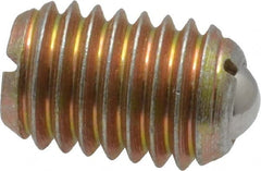 Vlier - 1/2-13, 0.281" Ball Diam, 0.75" Body Length, 0.072" Max Ball Reach, Threaded Ball Plunger - Steel Body, Steel Ball, 6 Lb Initial End Force, 30 Lb Final End Force - Exact Tooling