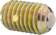 Vlier - 5/8-11, 0.375" Ball Diam, 0.984" Body Length, 0.096" Max Ball Reach, Threaded Ball Plunger - Steel Body, Steel Ball, 7 Lb Initial End Force, 50 Lb Final End Force, Locking Element - Exact Tooling