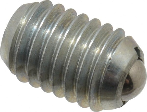 Vlier - 1/2-13, 0.281" Ball Diam, 0.75" Body Length, 0.072" Max Ball Reach, Threaded Ball Plunger - Steel Body, Steel Ball, 3 Lb Initial End Force, 6 Lb Final End Force - Exact Tooling
