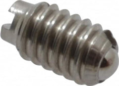 Vlier - 4-48, 0.062" Ball Diam, 0.187" Body Length, 0.02" Max Ball Reach, Threaded Ball Plunger - Stainless Steel Body, Stainless Steel Ball, 0.13 Lb Initial End Force, 0.5 Lb Final End Force - Exact Tooling