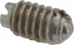 Vlier - 4-48, 0.062" Ball Diam, 0.187" Body Length, 0.02" Max Ball Reach, Threaded Ball Plunger - Stainless Steel Body, Stainless Steel Ball, 0.13 Lb Initial End Force, 0.5 Lb Final End Force, Locking Element - Exact Tooling