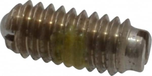 Vlier - 6-40, 0.078" Ball Diam, 0.312" Body Length, 0.023" Max Ball Reach, Threaded Ball Plunger - Stainless Steel Body, Stainless Steel Ball, 0.5 Lb Initial End Force, 1 Lb Final End Force, Locking Element - Exact Tooling