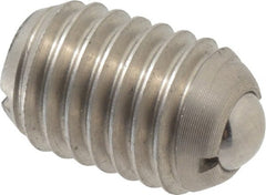 Vlier - 1/2-13, 0.281" Ball Diam, 0.75" Body Length, 0.072" Max Ball Reach, Threaded Ball Plunger - Stainless Steel Body, Stainless Steel Ball, 6 Lb Initial End Force, 12 Lb Final End Force - Exact Tooling