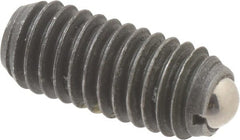 Vlier - M6x1.0, 3.5mm Ball Diam, 14mm Body Length, 1mm Max Ball Reach, Threaded Ball Plunger - Steel Body, Steel Ball, 2.02 Lb Initial End Force, 2.92 Lb Final End Force, Locking Element - Exact Tooling