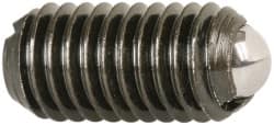 Vlier - M8x1.25, 5mm Ball Diam, 16mm Body Length, 1.5mm Max Ball Reach, Threaded Ball Plunger - Steel Body, Steel Ball, 3.37 Lb Initial End Force, 6.75 Lb Final End Force - Exact Tooling