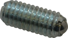Vlier - M6x1.0, 3.5mm Ball Diam, 14mm Body Length, 1mm Max Ball Reach, Threaded Ball Plunger - Steel Body, Steel Ball, 0.45 Lb Initial End Force, 1.35 Lb Final End Force - Exact Tooling