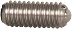 Vlier - M6x1.0, 3.5mm Ball Diam, 14mm Body Length, 1mm Max Ball Reach, Threaded Ball Plunger - Stainless Steel Body, Stainless Steel Ball, 2.02 Lb Initial End Force, 2.92 Lb Final End Force - Exact Tooling