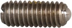Vlier - M6x1.0, 3.5mm Ball Diam, 14mm Body Length, 1mm Max Ball Reach, Threaded Ball Plunger - Stainless Steel Body, Stainless Steel Ball, 2.02 Lb Initial End Force, 2.92 Lb Final End Force, Locking Element - Exact Tooling