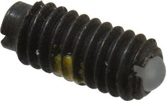 Vlier - 6-40, 0.078" Ball Diam, 0.312" Body Length, 0.023" Max Ball Reach, Threaded Ball Plunger - Steel Body, Nylon Ball, 0.5 Lb Initial End Force, 1 Lb Final End Force, Locking Element - Exact Tooling