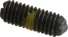 Vlier - 10-32, 0.094" Ball Diam, 0.513" Body Length, 0.025" Max Ball Reach, Threaded Ball Plunger - Steel Body, Nylon Ball, 1.5 Lb Initial End Force, 3 Lb Final End Force, Locking Element - Exact Tooling