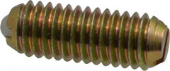 Vlier - 10-32, 0.094" Ball Diam, 0.513" Body Length, 0.025" Max Ball Reach, Threaded Ball Plunger - Steel Body, Nylon Ball, 2 Lb Initial End Force, 5 Lb Final End Force - Exact Tooling