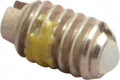 Vlier - 4-48, 0.062" Ball Diam, 0.187" Body Length, 0.02" Max Ball Reach, Threaded Ball Plunger - Stainless Steel Body, Nylon Ball, 0.13 Lb Initial End Force, 0.5 Lb Final End Force, Locking Element - Exact Tooling