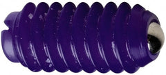 Vlier - 3/8-16, 0.187" Ball Diam, 0.625" Body Length, 0.053" Max Ball Reach, Threaded Ball Plunger - Delrin Body, Stainless Steel Ball, 5 Lb Initial End Force, 10 Lb Final End Force - Exact Tooling