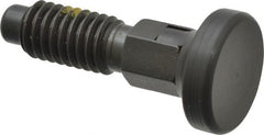 Vlier - 3/8-16, 1/4" Max Plunger Diam, 0.25 Lb Init to 2 Lb Final End Force, Locking Knob Handle Plunger - Delrin Knob, 0.94" Body Length, 3/4" Length Under Head/Shoulder, 0.18" Plunger Projection - Exact Tooling