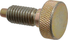 Vlier - 1/2-13, 7/8" Thread Length, 1/4" Max Plunger Diam, 1 Lb Init to 10 Lb Final End Force, Knob Handle Plunger - Knurled Knob, 1.13" Body Length, 7/8" Length Under Head/Shoulder, 1/4" Plunger Projection - Exact Tooling