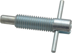 Vlier - 5/8-11 Thread, 2-1/2" Body Length, 5/8" Plunger Projection, 3/8" Plunger Diam, Steel, Locking T Handle Plunger - 1.7" Thread Length, 2-1/2" Handle Length, 2.38" Plunger Length, 2-1/2 Lb Initial End Force, 5 Lb Final End Force, - Exact Tooling