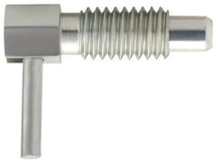 Vlier - 1/2-13, 0.85" Thread Length, 0.31" Plunger Diam, 0.5 Lb Init to 2 Lb Final End Force, Stainless Steel Locking L Handle Plunger - 1-1/2" Body Length, 1" Length Under Head, Locking Element, 0.4" Plunger Projection - Exact Tooling