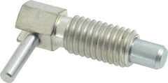 Vlier - 1/2-13, 0.85" Thread Length, 0.31" Plunger Diam, 0.5 Lb Init to 2 Lb Final End Force, Steel Locking L Handle Plunger - 1-1/2" Body Length, 1" Length Under Head, 0.4" Plunger Projection - Exact Tooling