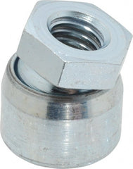 Vlier - 3/8-16, 3/4" Pad Diam, Uncoated Bottom, Steel Toggle Pad - 3/8 Depth, 3/16" OAL, 5/8" Width Across Flats, Zinc Plated Gold Chromate, 15° Swivel Angle - Exact Tooling