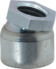 Vlier - 5/8-11, 11/16" Pad Diam, Uncoated Bottom, Steel Toggle Pad - 7/16 Depth, 1" OAL, 7/8" Width Across Flats, Zinc Plated Gold Chromate, 15° Swivel Angle - Exact Tooling