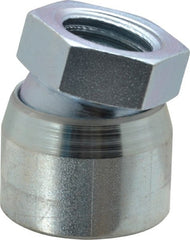 Vlier - 1-8, 1-5/8" Pad Diam, Uncoated Bottom, Steel Toggle Pad - 13/16 Depth, 1-53/64" OAL, 1-3/8" Width Across Flats, Zinc Plated Gold Chromate, 15° Swivel Angle - Exact Tooling