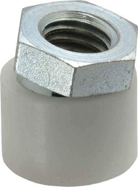 Vlier - 1/2-13, 7/8" Pad Diam, Uncoated Bottom, Steel Toggle Pad - 7/16 Depth, 15/16" OAL, 3/4" Width Across Flats, Zinc Plated Gold Chromate, 15° Swivel Angle - Exact Tooling