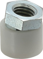 Vlier - 1/2-13, 7/8" Pad Diam, Uncoated Bottom, Steel Toggle Pad - 7/16 Depth, 15/16" OAL, 3/4" Width Across Flats, Zinc Plated Gold Chromate, 15° Swivel Angle - Exact Tooling
