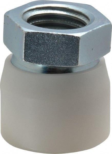 Vlier - 1-8, 1-5/8" Pad Diam, Uncoated Bottom, Steel Toggle Pad - 13/16 Depth, 1-53/64" OAL, 1-3/8" Width Across Flats, Zinc Plated Gold Chromate, 15° Swivel Angle - Exact Tooling