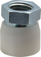 Vlier - 1-8, 1-5/8" Pad Diam, Uncoated Bottom, Steel Toggle Pad - 13/16 Depth, 1-53/64" OAL, 1-3/8" Width Across Flats, Zinc Plated Gold Chromate, 15° Swivel Angle - Exact Tooling