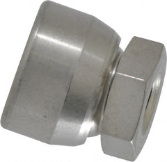 Vlier - 1/4-20, 5/8" Pad Diam, Uncoated Bottom, Stainless Steel Toggle Pad - 5/16 Depth, 5/8" OAL, 1/2" Width Across Flats, 15° Swivel Angle - Exact Tooling
