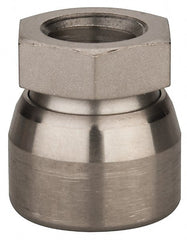 Vlier - 1/2-13, 7/8" Pad Diam, Uncoated Bottom, Stainless Steel Toggle Pad - 7/16 Depth, 15/16" OAL, 3/4" Width Across Flats, 15° Swivel Angle - Exact Tooling