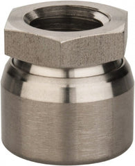 Vlier - 5/8-11, 11/16" Pad Diam, Uncoated Bottom, Stainless Steel Toggle Pad - 7/16 Depth, 1" OAL, 7/8" Width Across Flats, 15° Swivel Angle - Exact Tooling