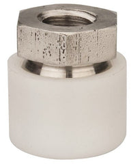 Vlier - 3/8-16, 3/4" Pad Diam, Uncoated Bottom, Stainless Steel Toggle Pad - 3/8 Depth, 3/16" OAL, 5/8" Width Across Flats, 15° Swivel Angle - Exact Tooling