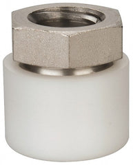 Vlier - 1/2-13, 7/8" Pad Diam, Uncoated Bottom, Stainless Steel Toggle Pad - 7/16 Depth, 15/16" OAL, 3/4" Width Across Flats, 15° Swivel Angle - Exact Tooling