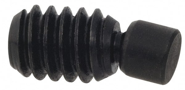 Gibraltar - 5/8-11, 3" OAL, Alloy Steel, Swivel Pad - Delrin Pad, Black Oxide Finish, 0.506" Pad Diam, 2-5/8" Thread Length, 7.5° Swivel Angle, 5/16" Hex Key - Exact Tooling