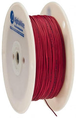 Alpha Wire - 24 AWG, 1 Strand, 305 m OAL, Tinned Copper Hook Up Wire - Red PVC Jacket, 0.052" Diam - Exact Tooling