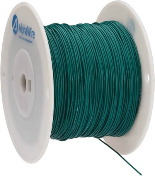Alpha Wire - 22 AWG, 7 Strand, 305 m OAL, Tinned Copper Hook Up Wire - Green PVC Jacket, 0.062" Diam - Exact Tooling
