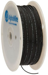 Alpha Wire - 22 AWG, 1 Strand, 305 m OAL, Tinned Copper Hook Up Wire - Black PVC Jacket, 0.057" Diam - Exact Tooling