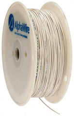 Alpha Wire - 22 AWG, 1 Strand, 305 m OAL, Tinned Copper Hook Up Wire - White PVC Jacket, 0.057" Diam - Exact Tooling