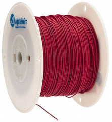 Alpha Wire - 20 AWG, 1 Strand, 305 m OAL, Tinned Copper Hook Up Wire - Red PVC Jacket, 0.064" Diam - Exact Tooling